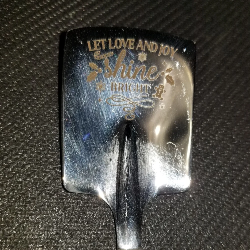 'Let Love & Joy Shine Bright' Silver Shovel/spoon with Floral Accents.